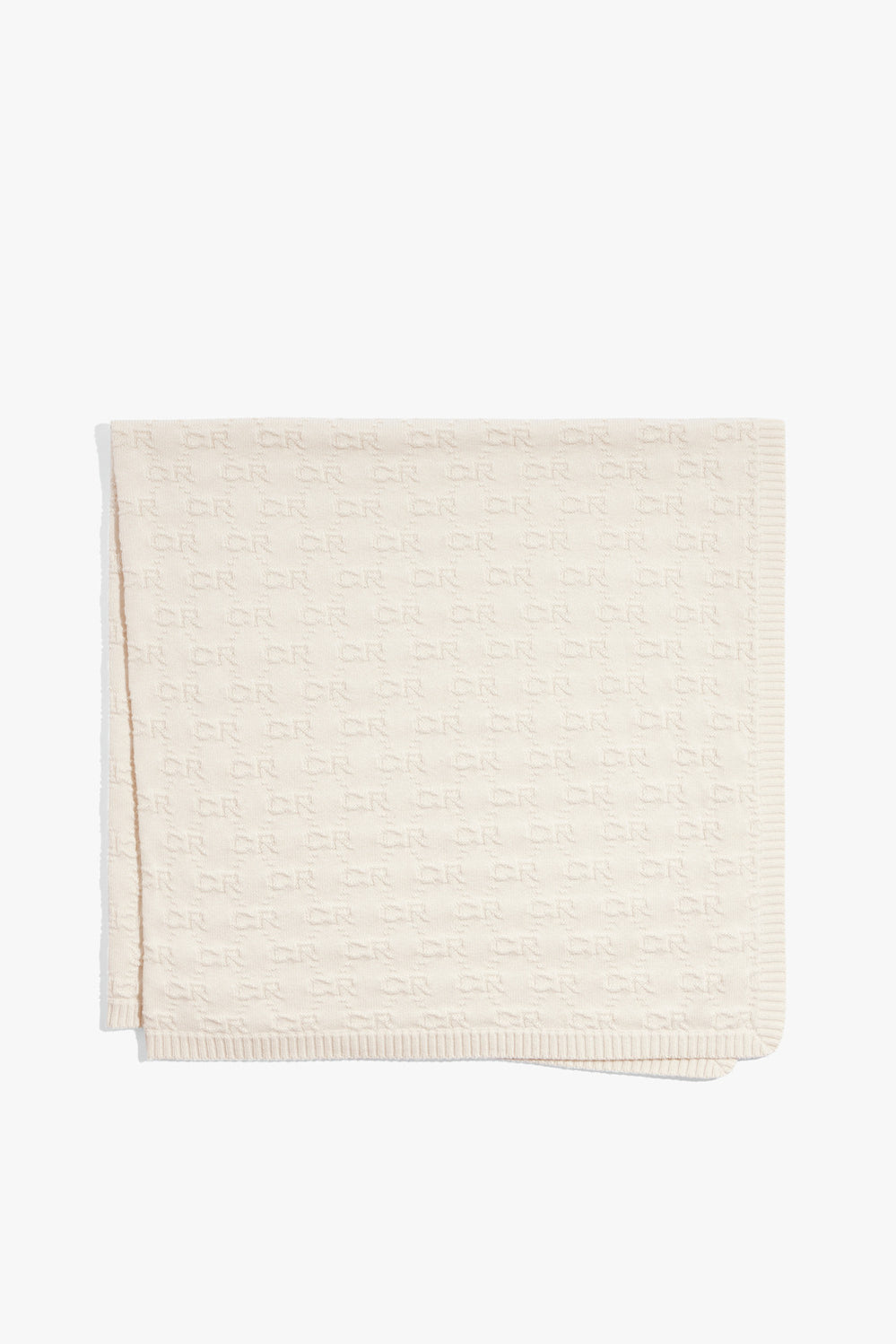 Cotton Blend Logo Knit Blanket