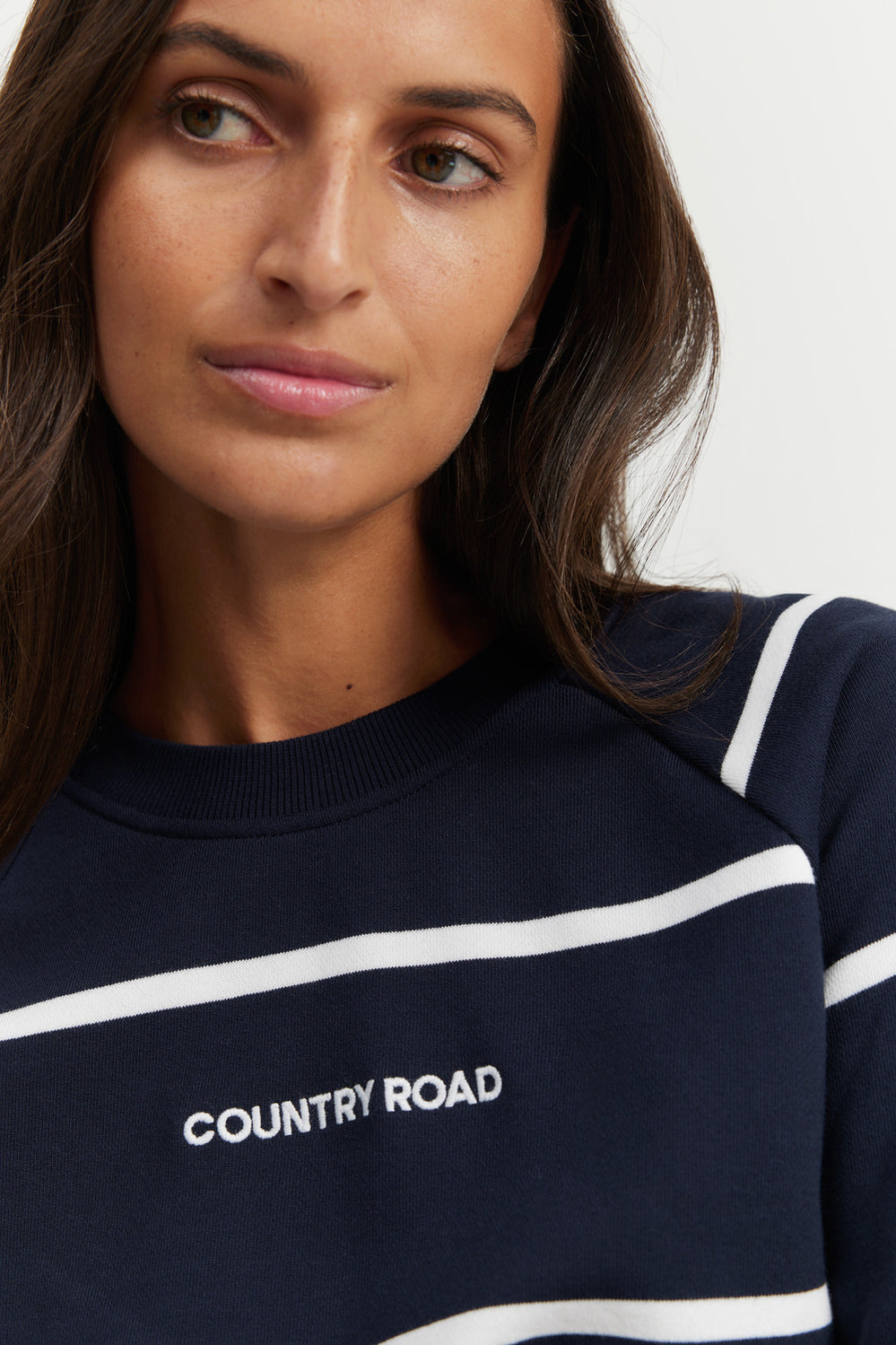Cotton Stripe Raglan Sweat