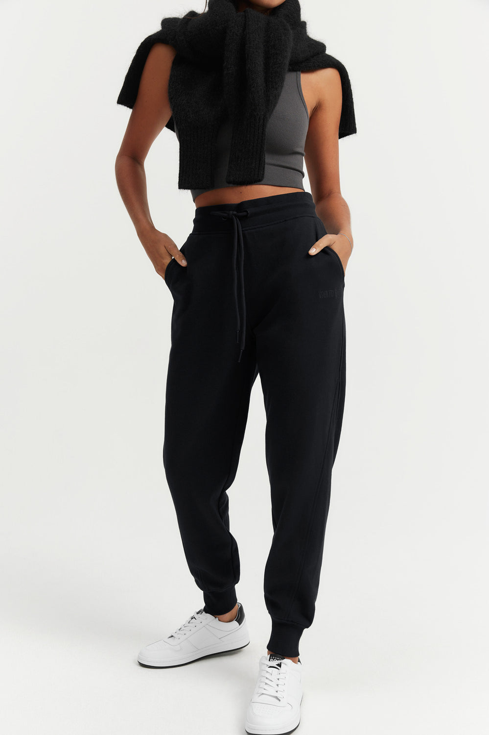 Cotton Rib Cuff Track Pant