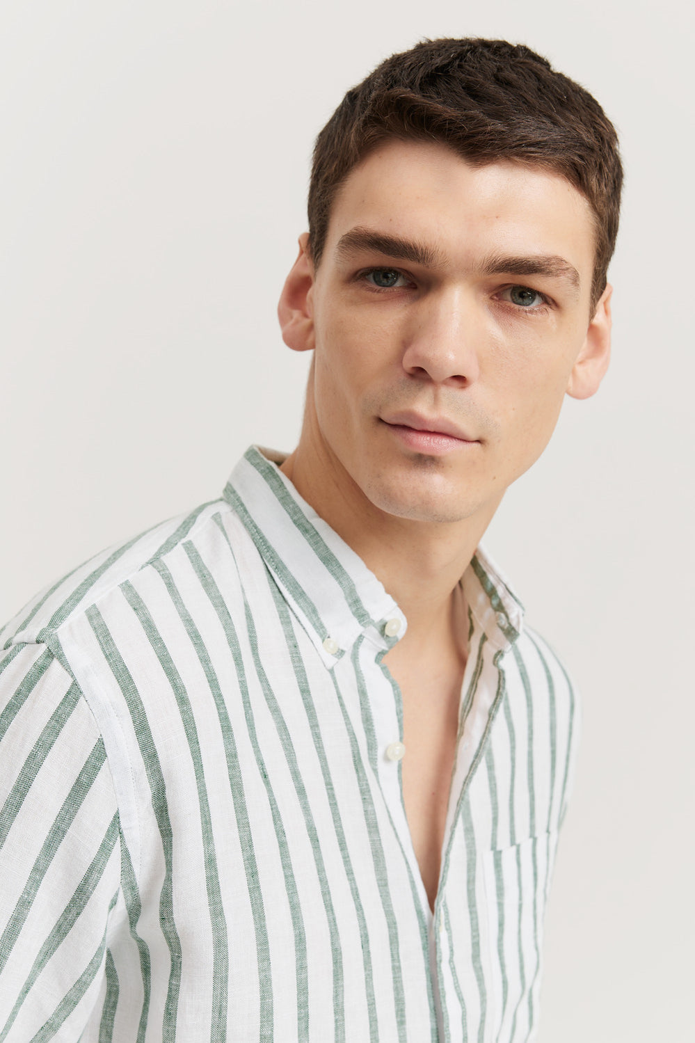 Regular Fit Stripe Linen Shirt