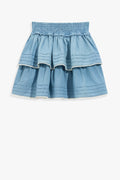 Cotton Shirred Tier Skirt