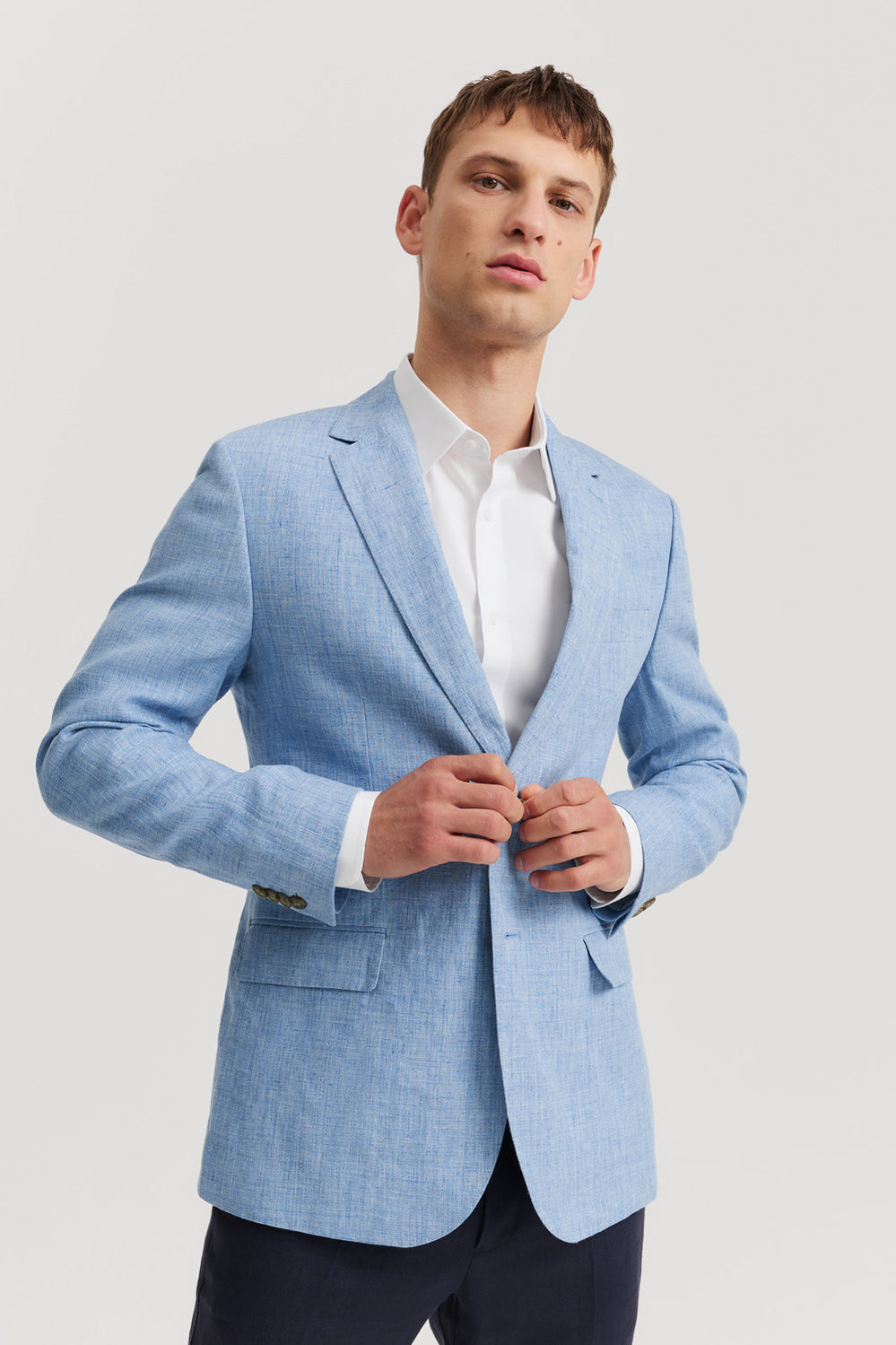 Regular Fit Chambray Linen Blazer