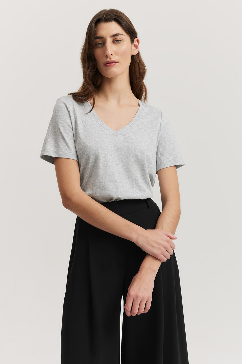 Cotton Slub V-Neck T-Shirt