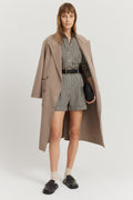 Organically Grown Linen Check Tuck Front Short