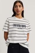 Cotton Stripe Heritage Embroidered T-Shirt