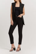 Sateen High Rise Skinny Leg Jean