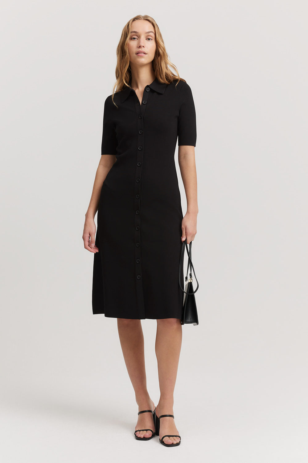 Compact Knit Short Sleeve Dress