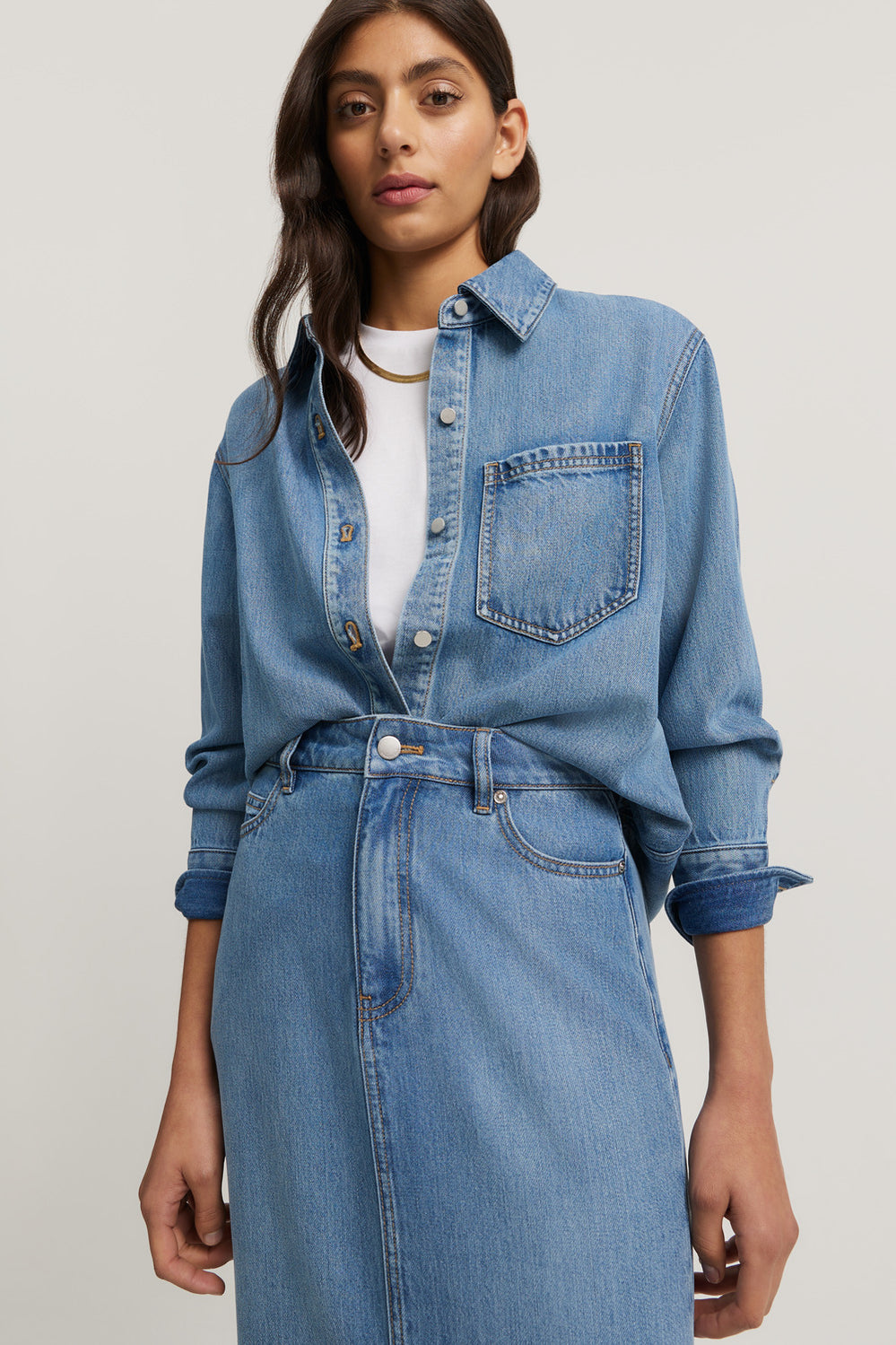 Pocket Detail Denim Shirt