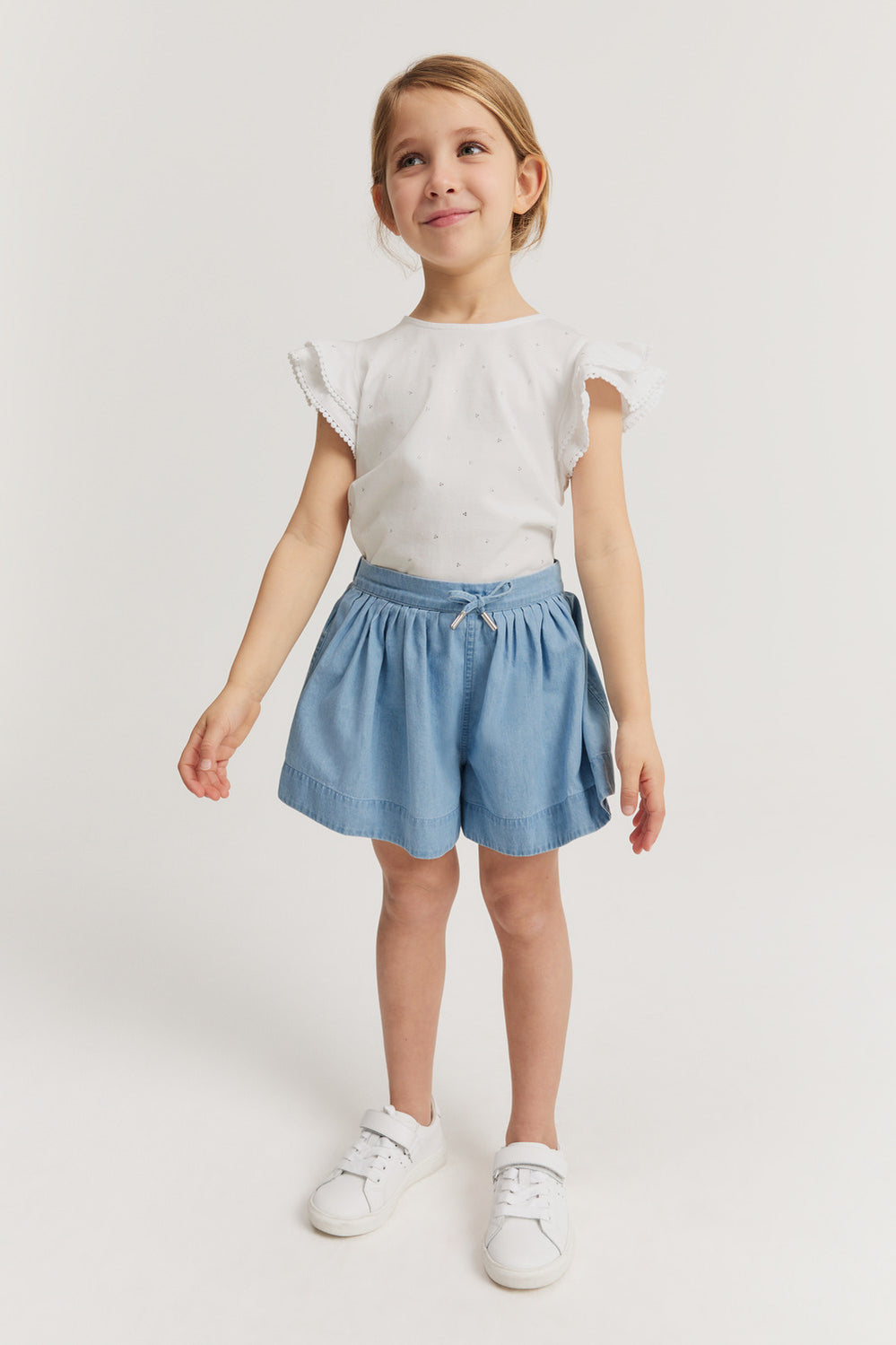 Cotton Embellished Frill T-Shirt