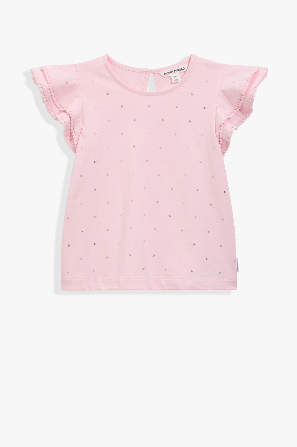 Cotton Embellished Frill T-Shirt