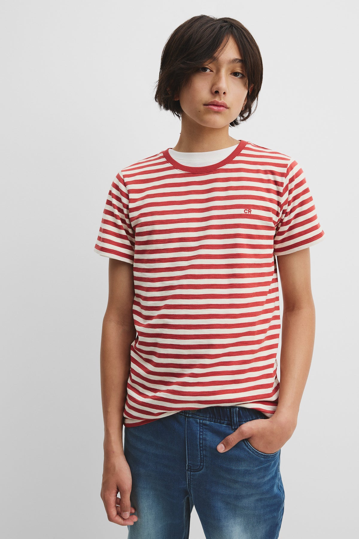 Teen Recycled Cotton Blend Stripe T-Shirt