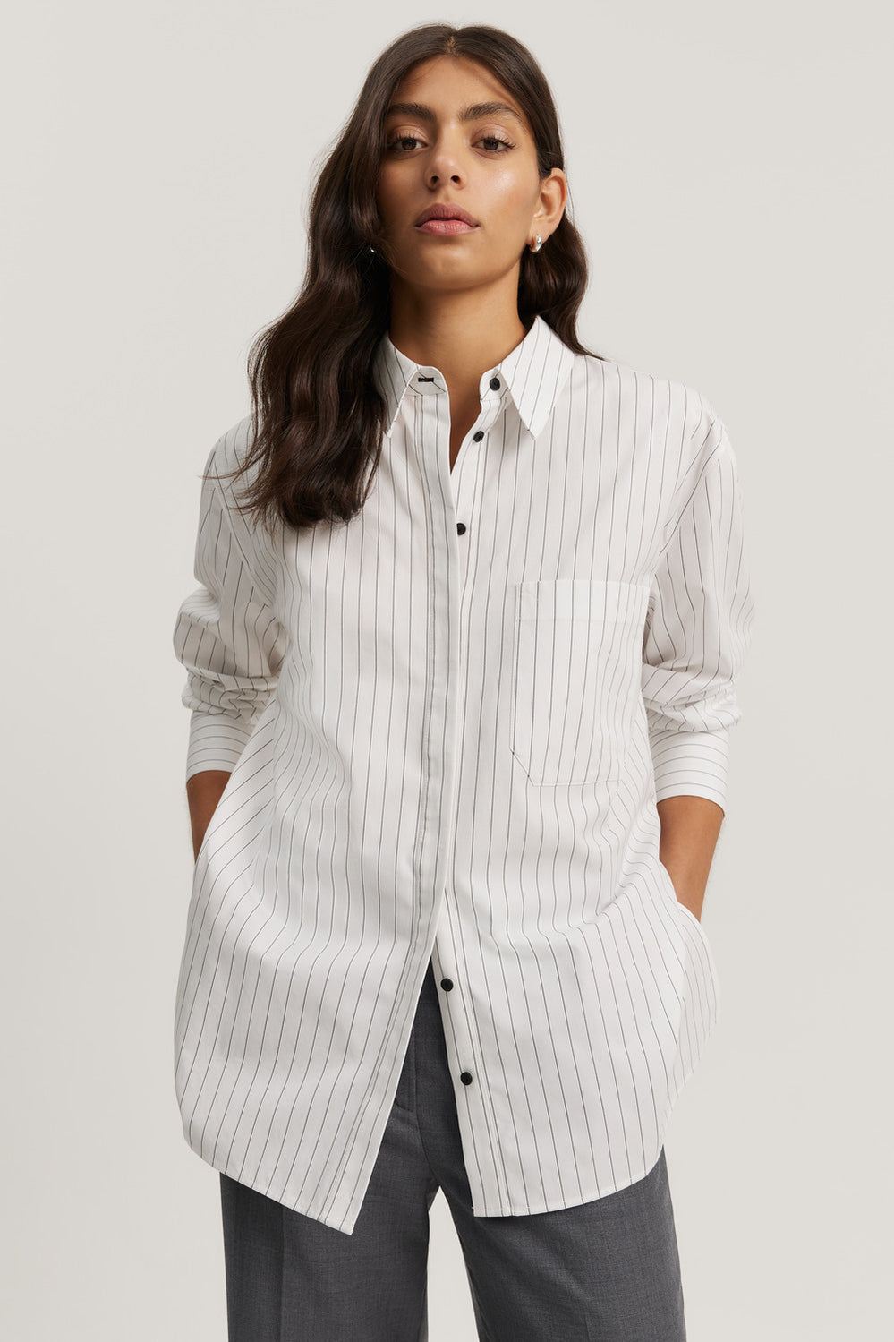 Cotton Poplin Stripe Shirt