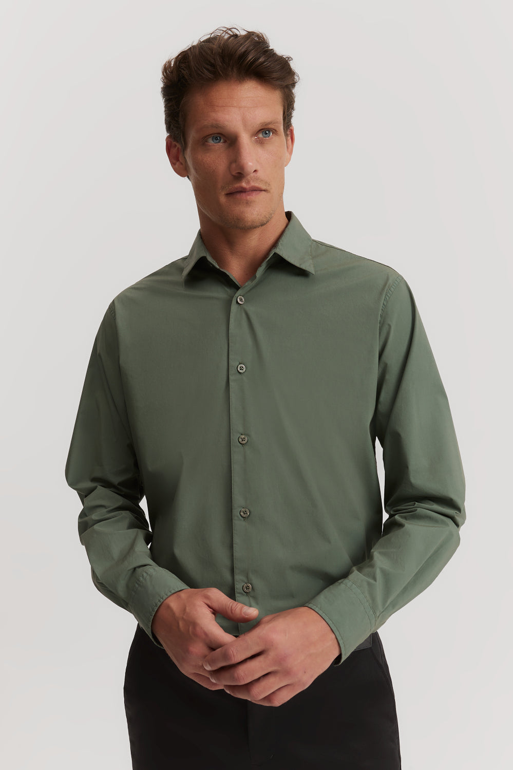 Regular Fit Garment Dyed Poplin Shirt