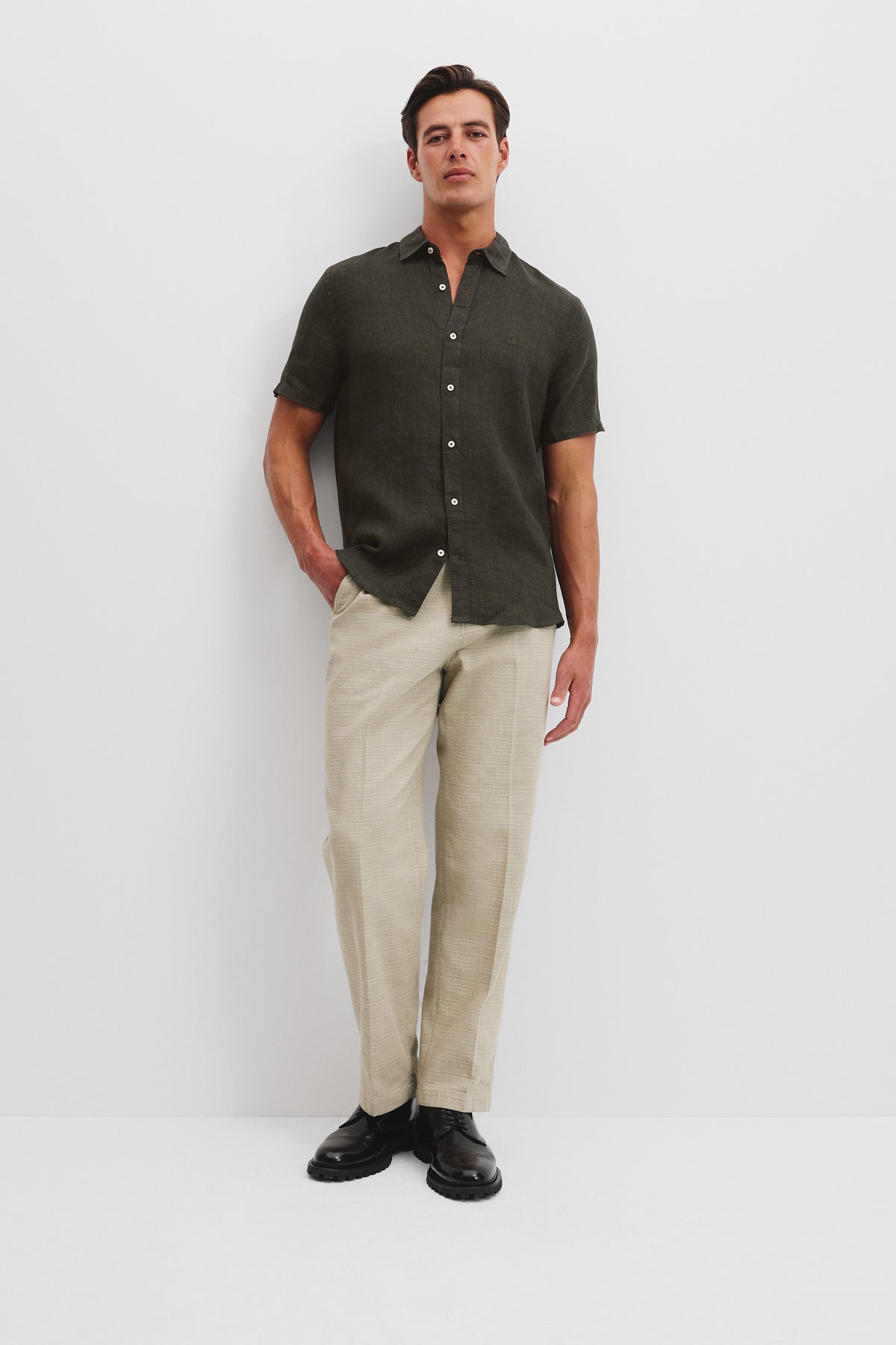 Regular Fit Organically Grown Linen Short Sleeve Shirt