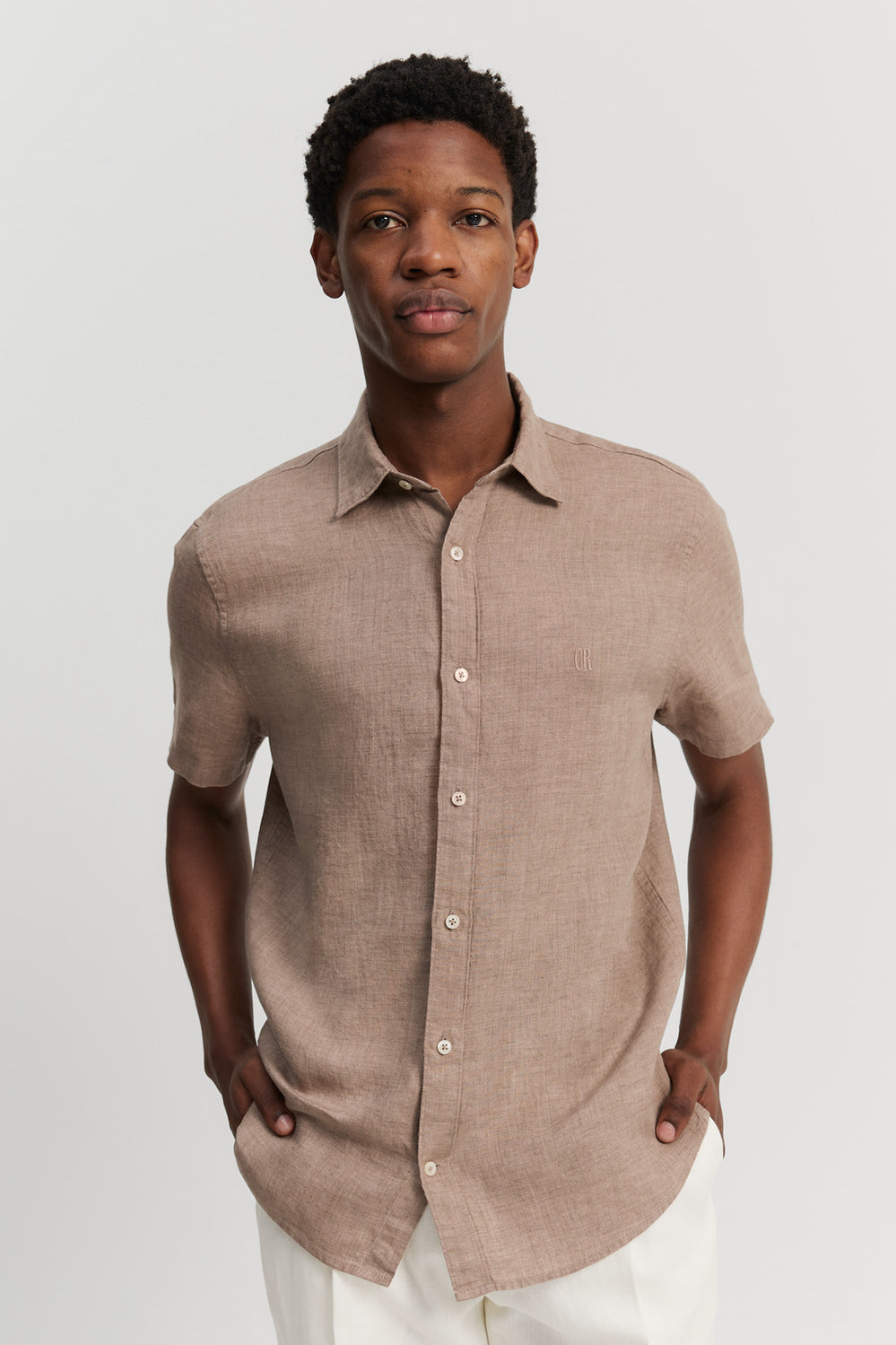 Regular Fit Organically Grown Linen Short Sleeve Shirt