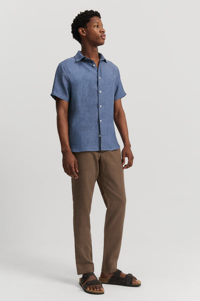 Regular Fit Organically Grown Linen Short Sleeve Shirt