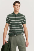 Cotton Stripe Pique Polo