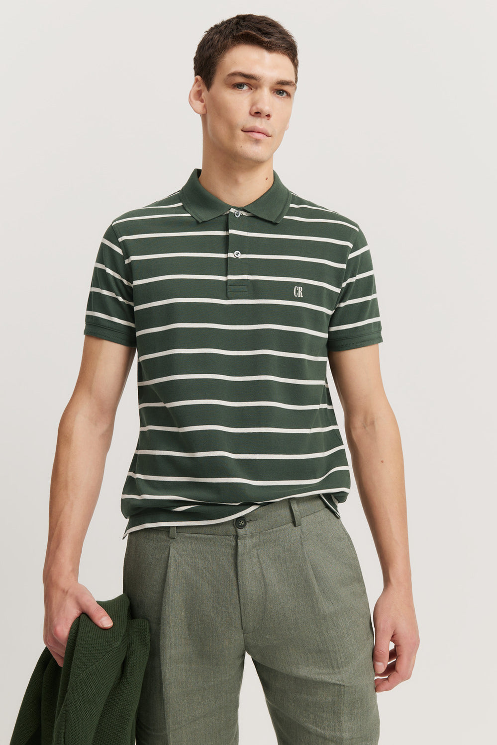 Cotton Stripe Pique Polo