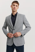 Regular Fit Half-Lined Textured Blazer