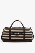 Cotton Flocked Stripe Logo Tote