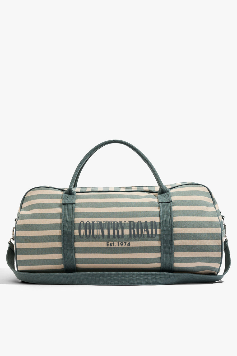 Cotton Flocked Stripe Logo Tote