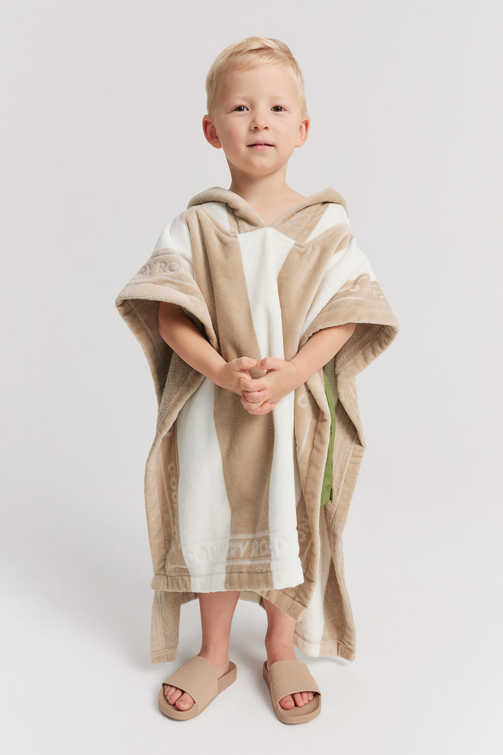 Cotton Logo Stripe Poncho