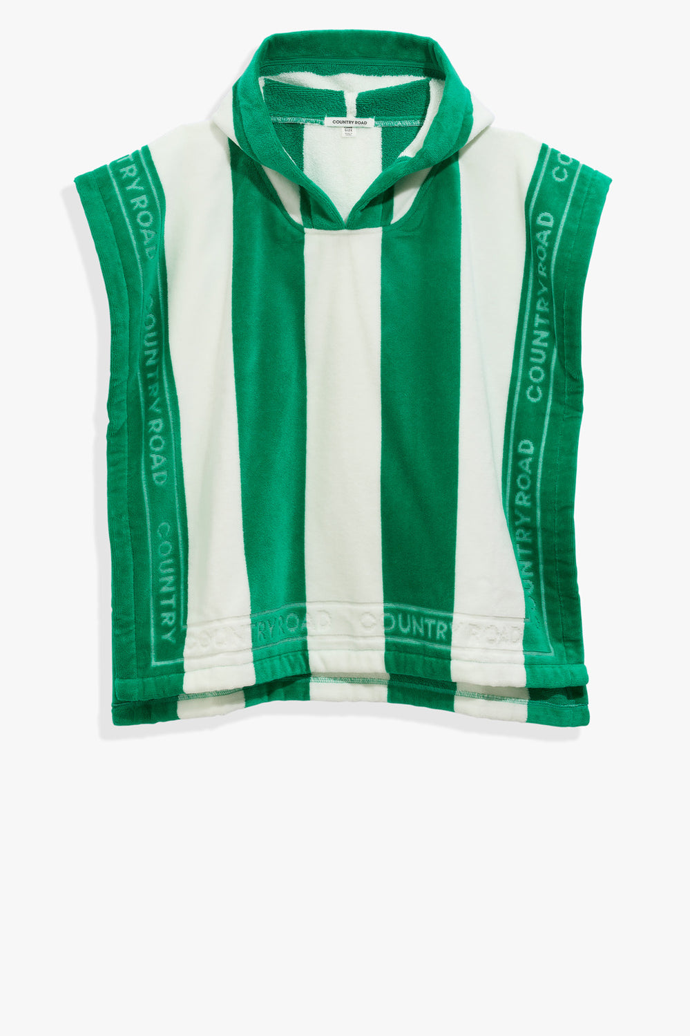 Cotton Logo Stripe Poncho