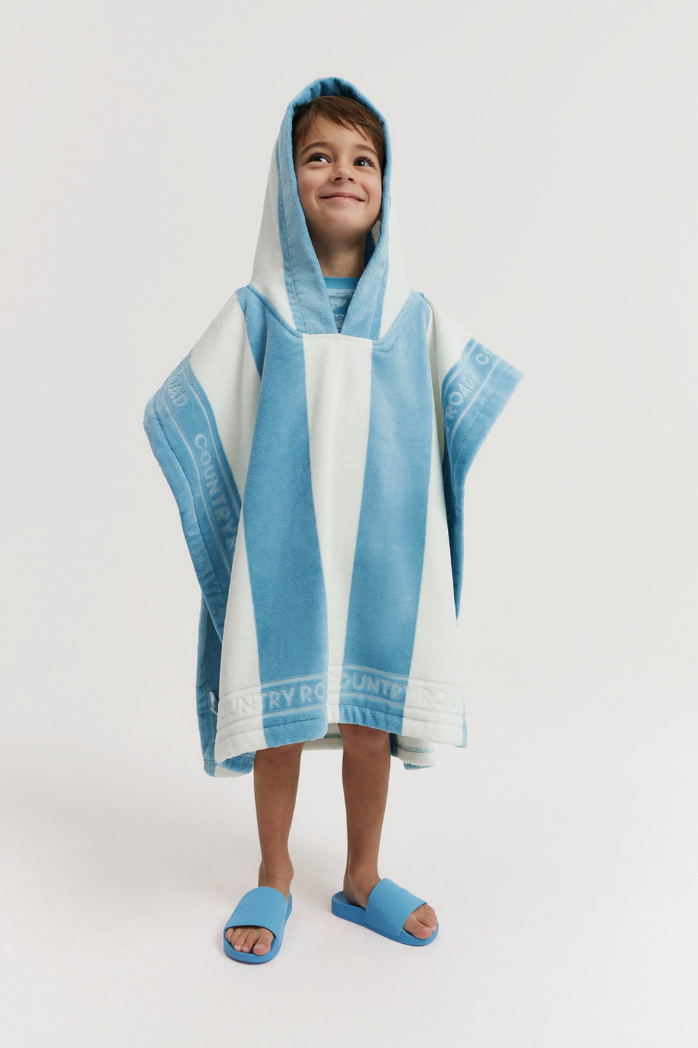 Cotton Logo Stripe Poncho