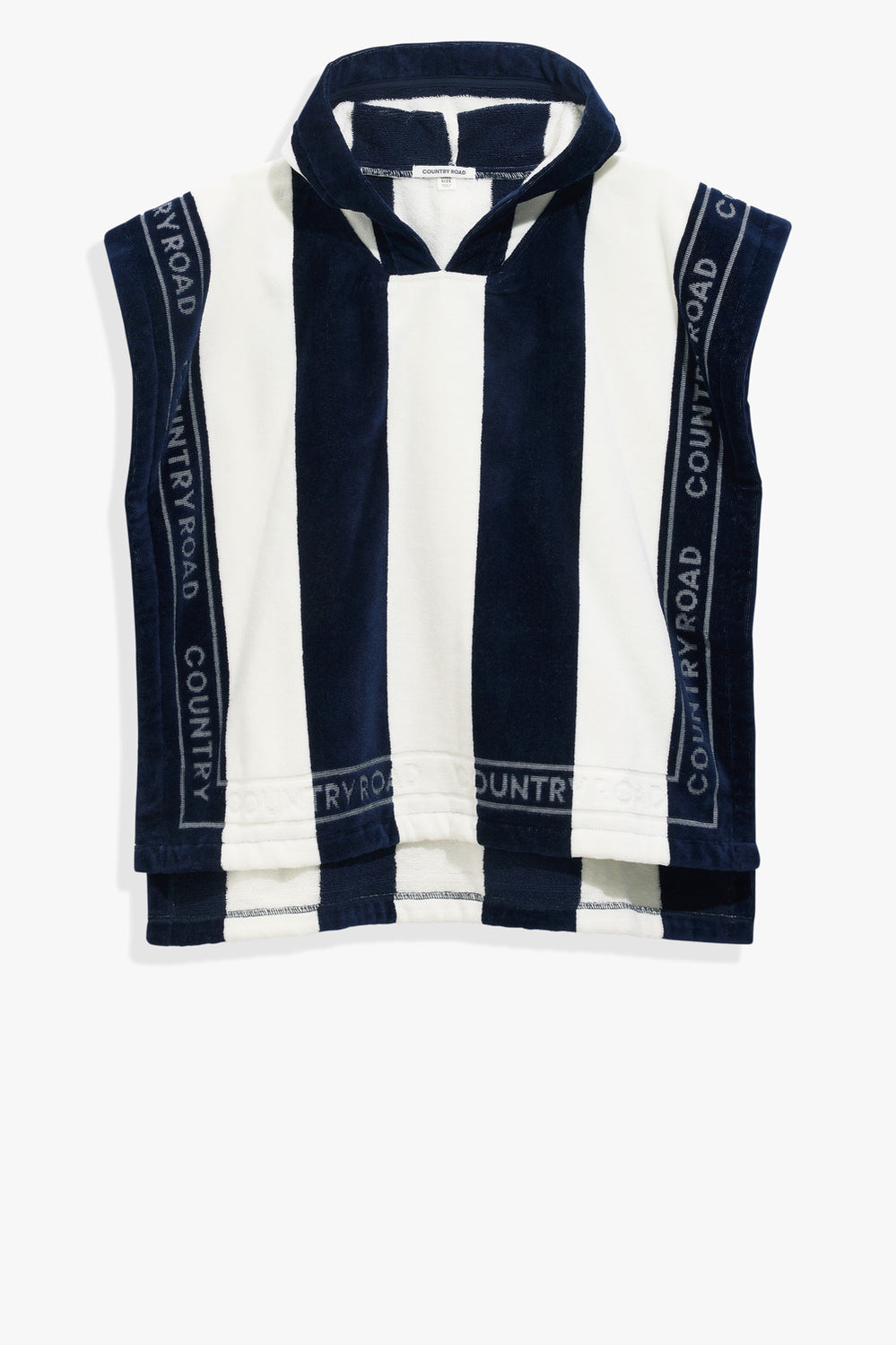 Cotton Logo Stripe Poncho