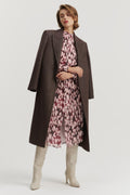Print Gathered Midi Dress