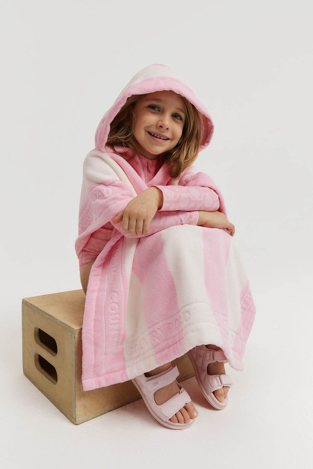 Cotton Logo Stripe Poncho