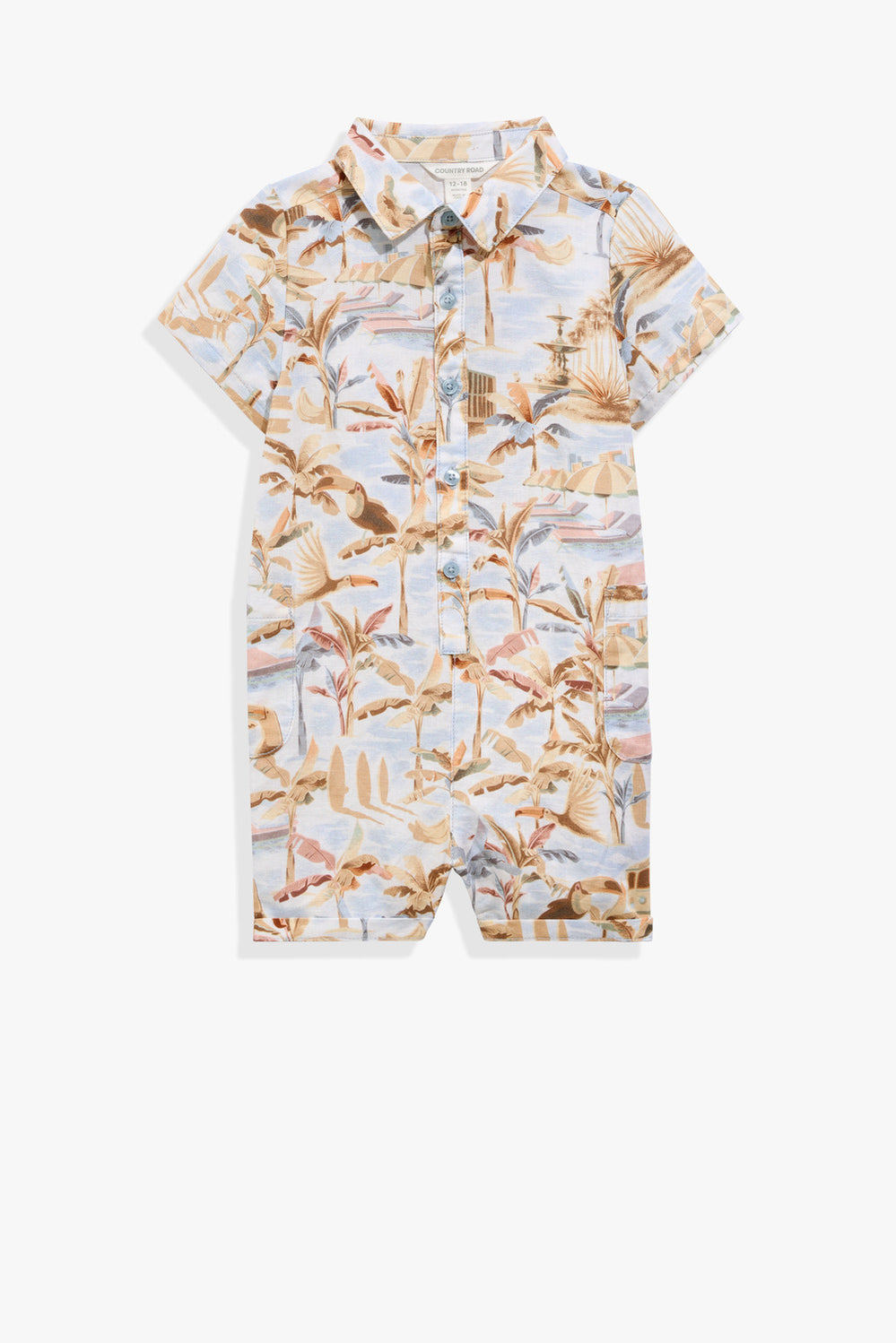 Tropical Shirt Romper