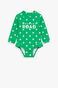 Nylon Blend Logo Frill Swimsuit