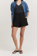 Cotton Linen Blend Pull-On Relaxed Short