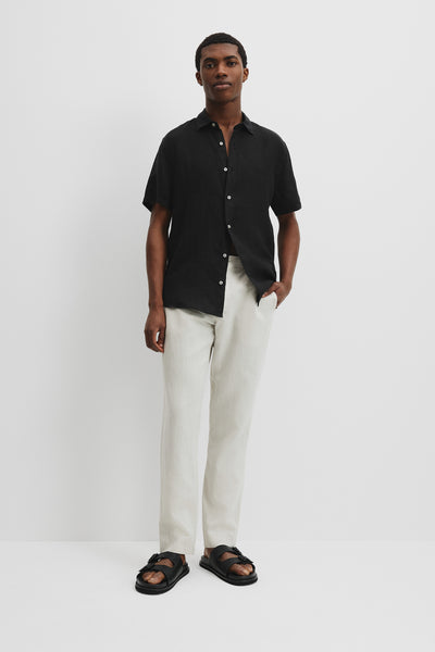 Organically Grown Linen Regular Fit Short Sleeve Shirt