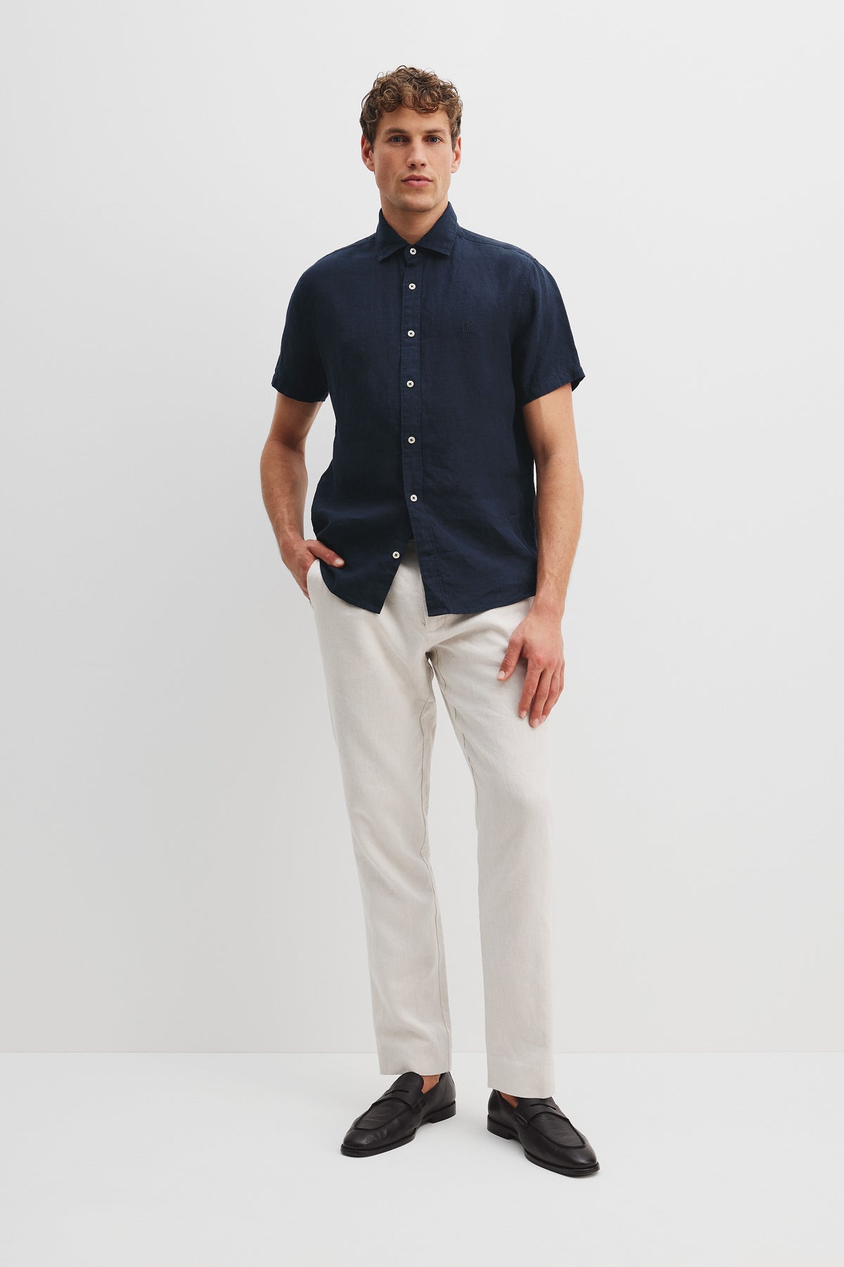 Organically Grown Linen Regular Fit Short Sleeve Shirt