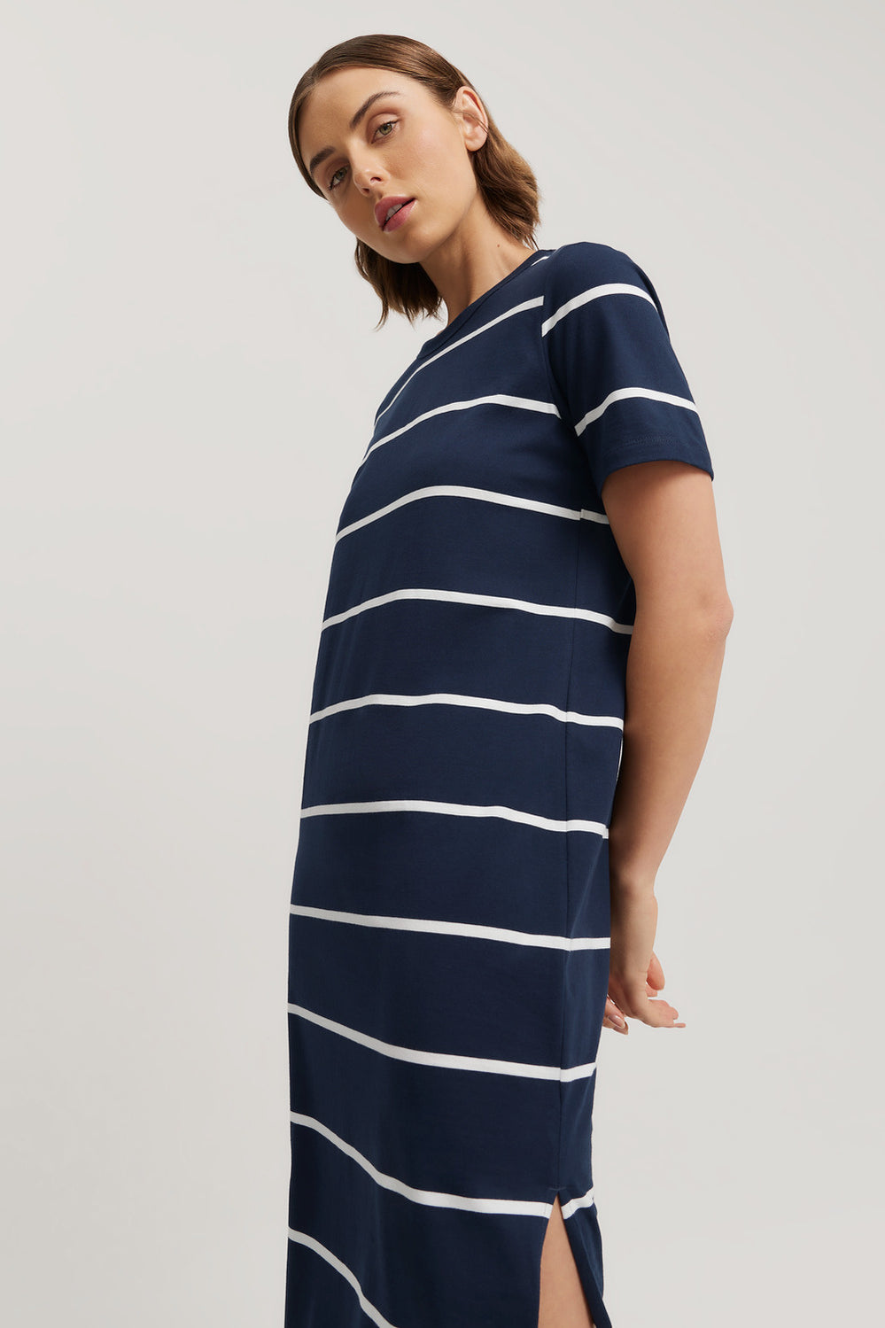 Cotton Stripe T-Shirt Dress
