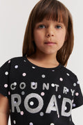 Cotton Sequin Logo T-Shirt