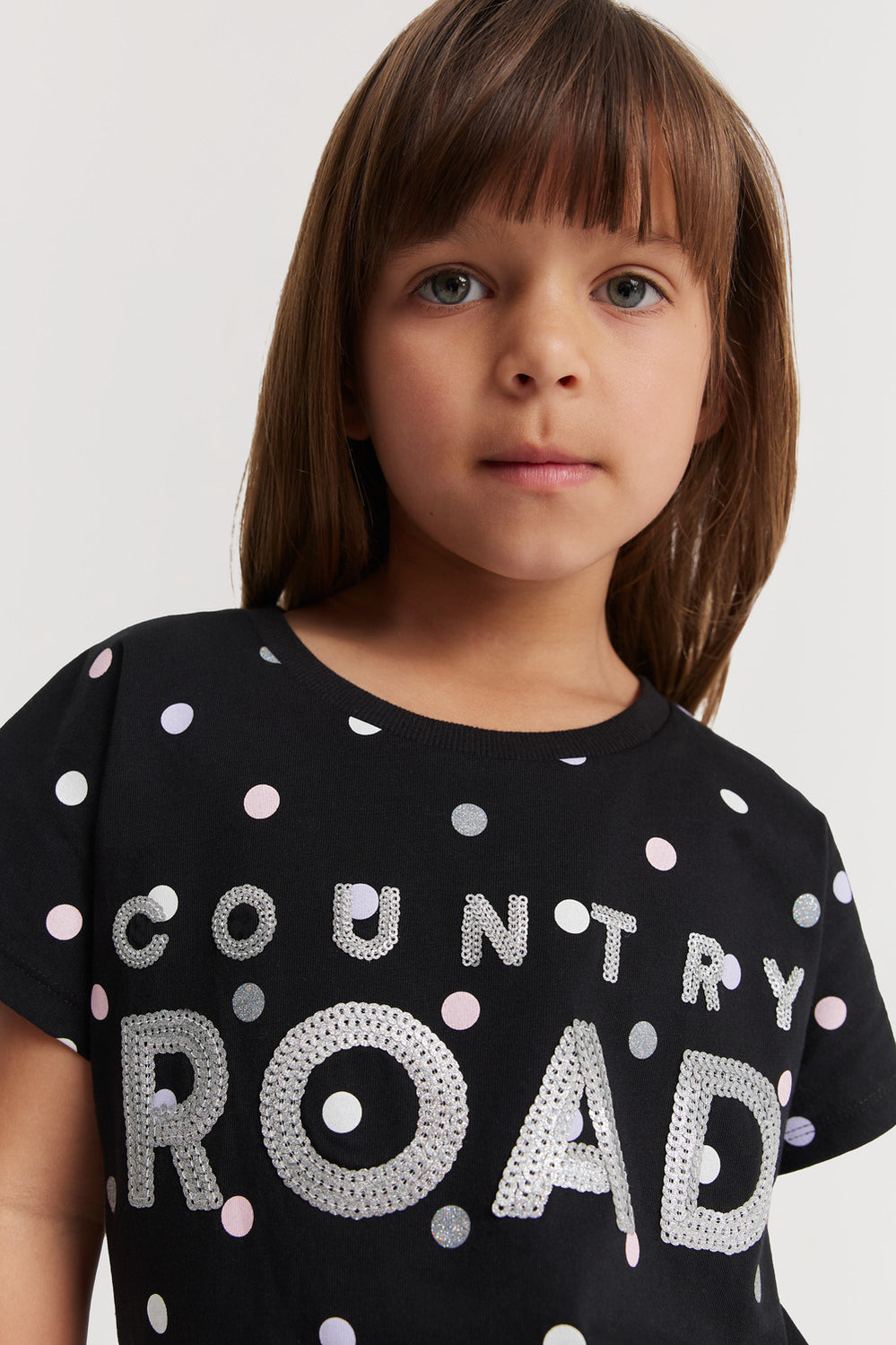 Cotton Sequin Logo T-Shirt