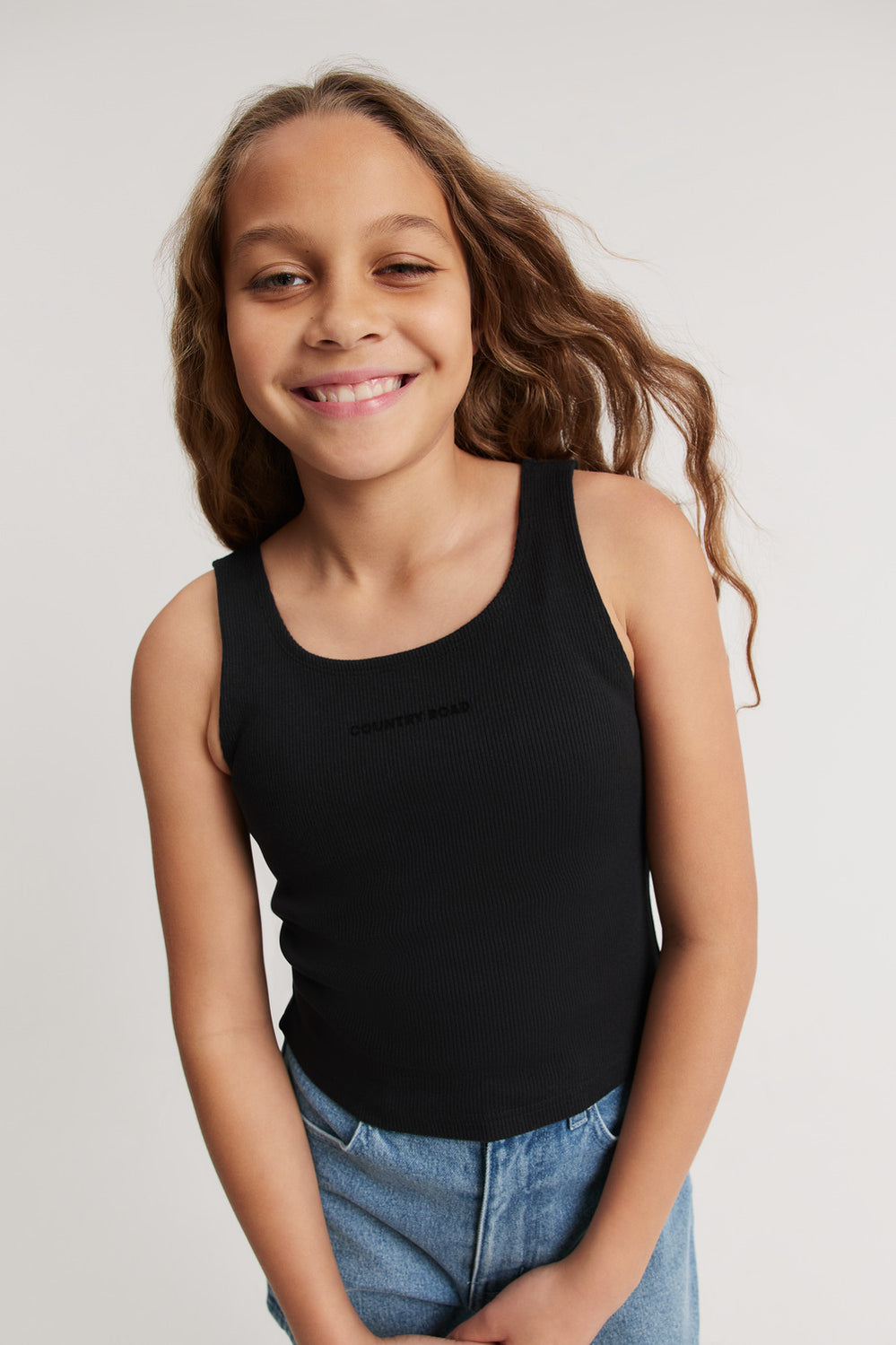 Teen Cotton Blend Logo Tank