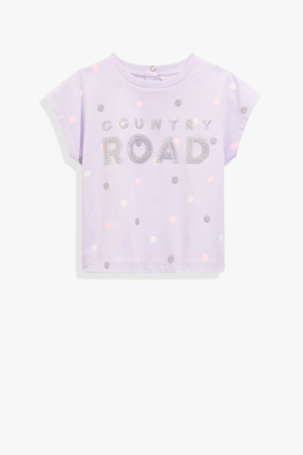 Cotton Sequin Logo T-Shirt