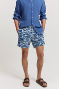 Polyester Blend Palm Print Swim Short
