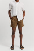 Polyester Blend Linear Print Swim Short
