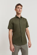 Tailored Fit Linen Cotton Short Sleeve Shirt
