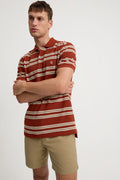 Cotton Stripe Pique Polo
