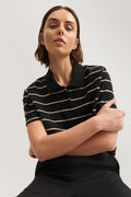 Cotton Stripe Pique Polo