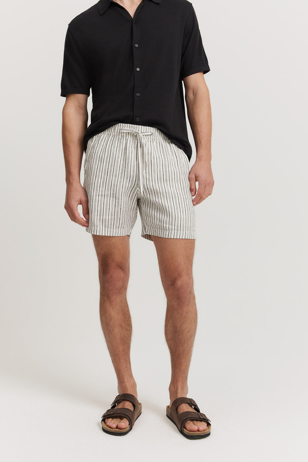 Linen Stripe 6" Drawcord Short