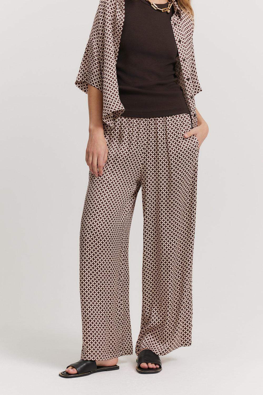 Geometric Print Cupro Pant
