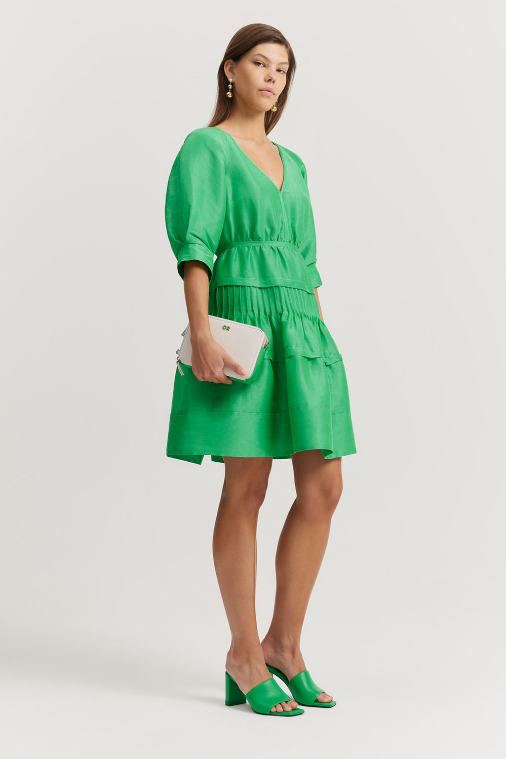 Gathered Tiered Mini Dress