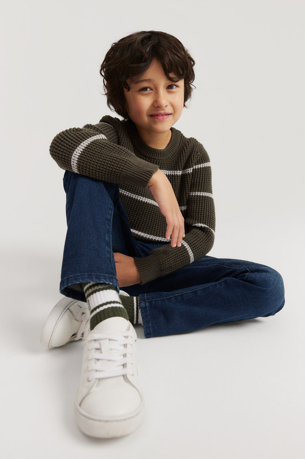 Cotton Stripe Textured Knit